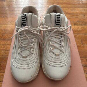 Miu Miu Stud-Embellished Low Top Sneakers